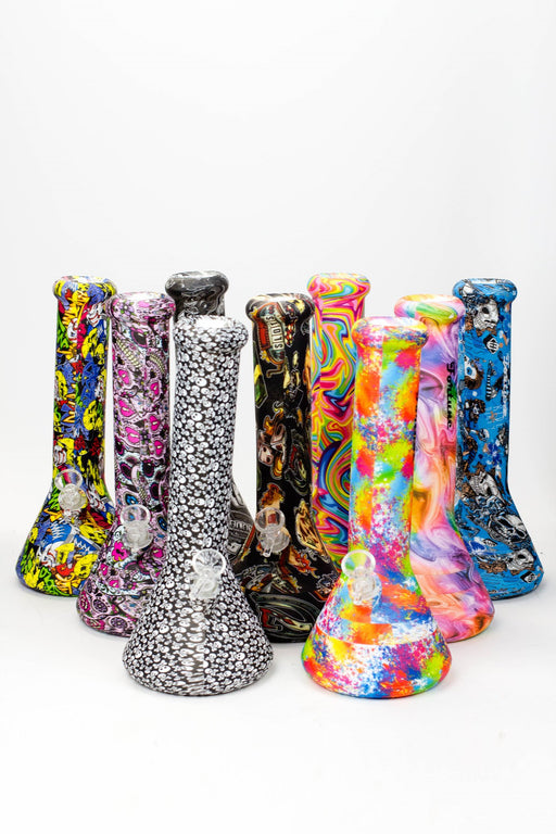 12" Graphic detachable silicone water bong - Assorted Silicone Bong ONE