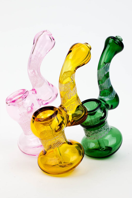 5.5" Single chamber middle stripe bubbler-Assorted Glass Pipe ONE