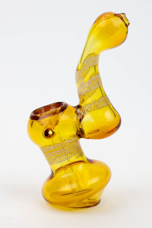 5.5" Single chamber middle stripe bubbler-Assorted Glass Pipe ONE