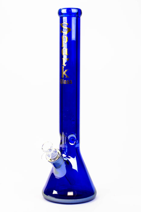 17.5" SPARK / 9 mm / Electroplated glass beaker bong-Blue - One Wholesale