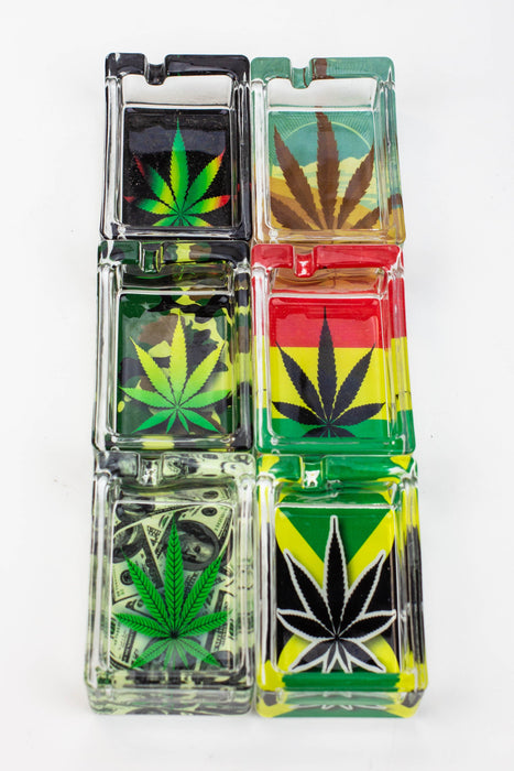 Rectangle glass ashtray Box of 6 Glass Ashtray ONE