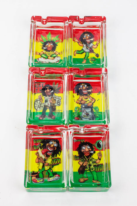Rectangle glass ashtray Box of 6 Glass Ashtray ONE