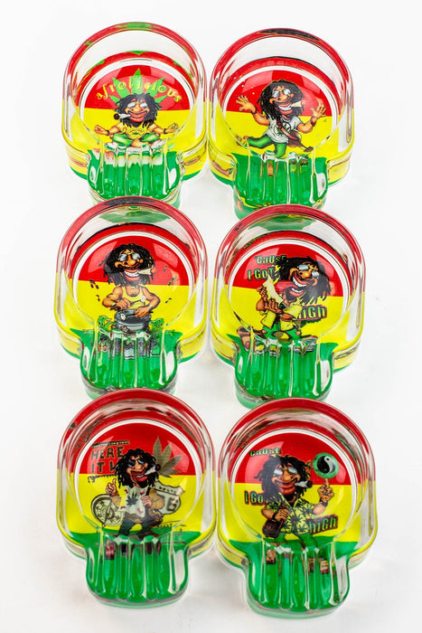 Skull shape glass ashtray Box of 6 Glass Ashtray ONE