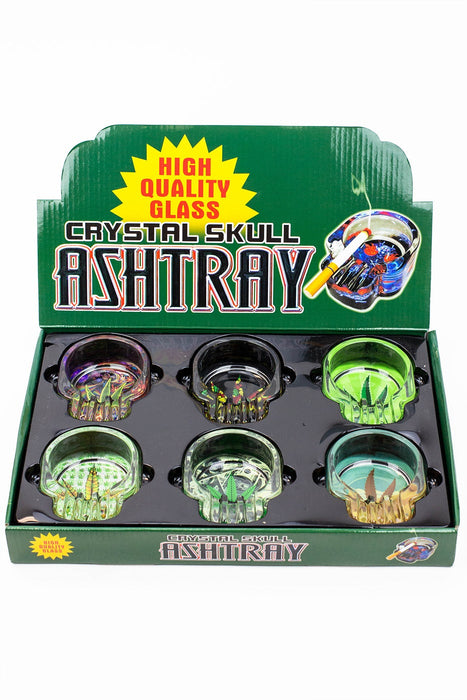 Skull shape glass ashtray Box of 6 Glass Ashtray ONE