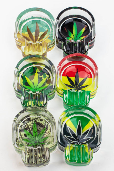 Skull shape glass ashtray Box of 6 Glass Ashtray ONE