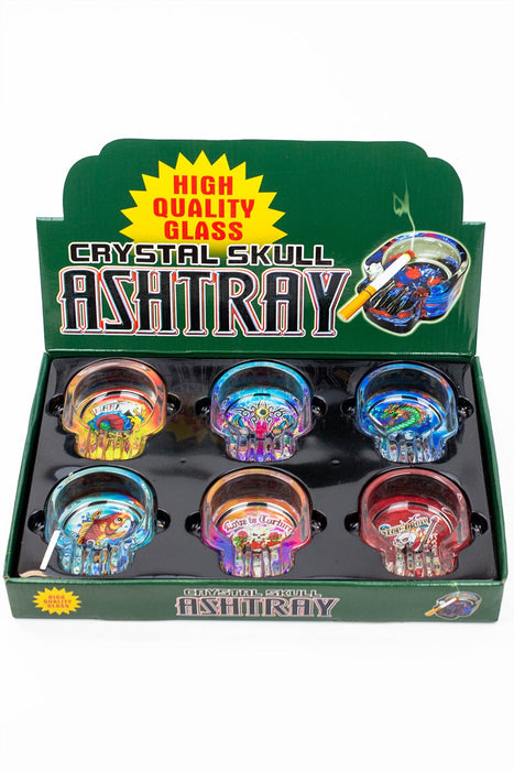 Skull shape glass ashtray Box of 6 Glass Ashtray ONE