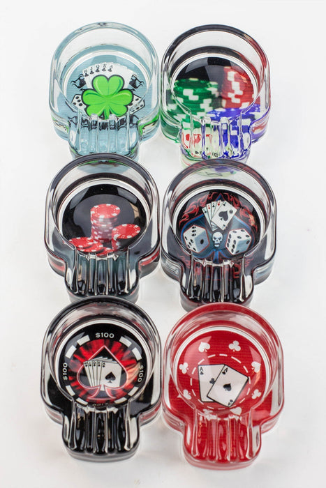 Skull shape glass ashtray Box of 6 Glass Ashtray ONE