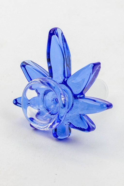 Thick glass bowl with leaf handle Bowl · Banger · Oil Burner ONE Blue