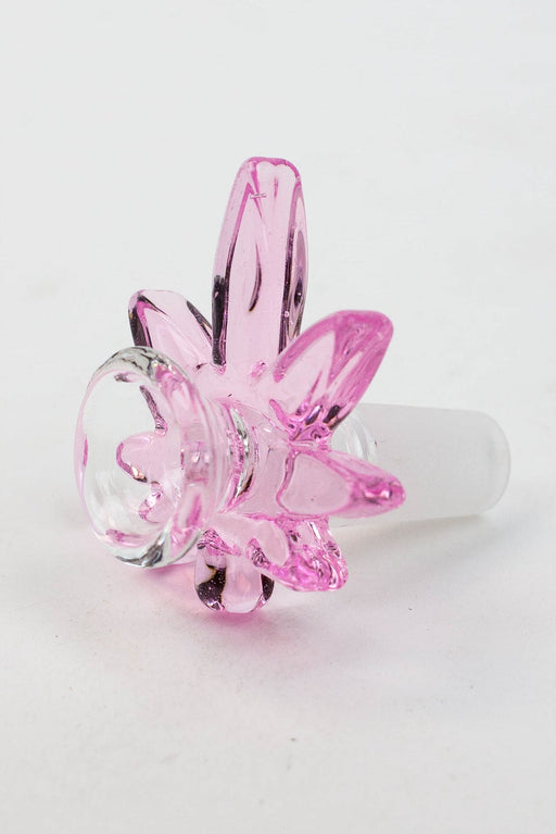 Thick glass bowl with leaf handle Bowl · Popper ONE Pink