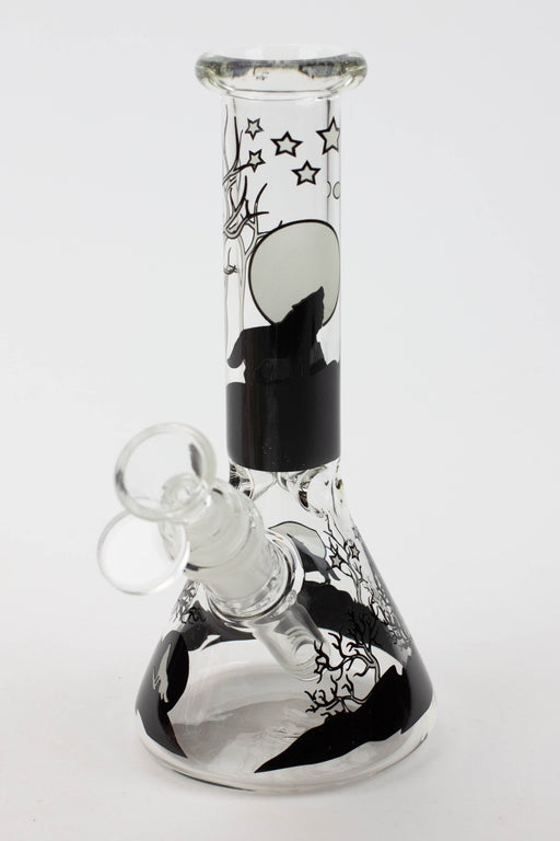 7.5" Glow in the dark beaker glass water bong Beaker Bong ONE Wolf