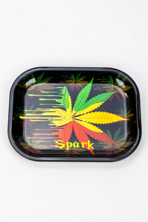 SPARK - Rolling Tray [SMALL]-Rasta - One Wholesale