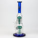 11" Infyniti double percolator glass bubbler-Blue - One Wholesale