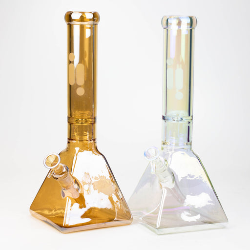 13" Infyniti 7 mm electroplated glass pyramid base bong- - One Wholesale