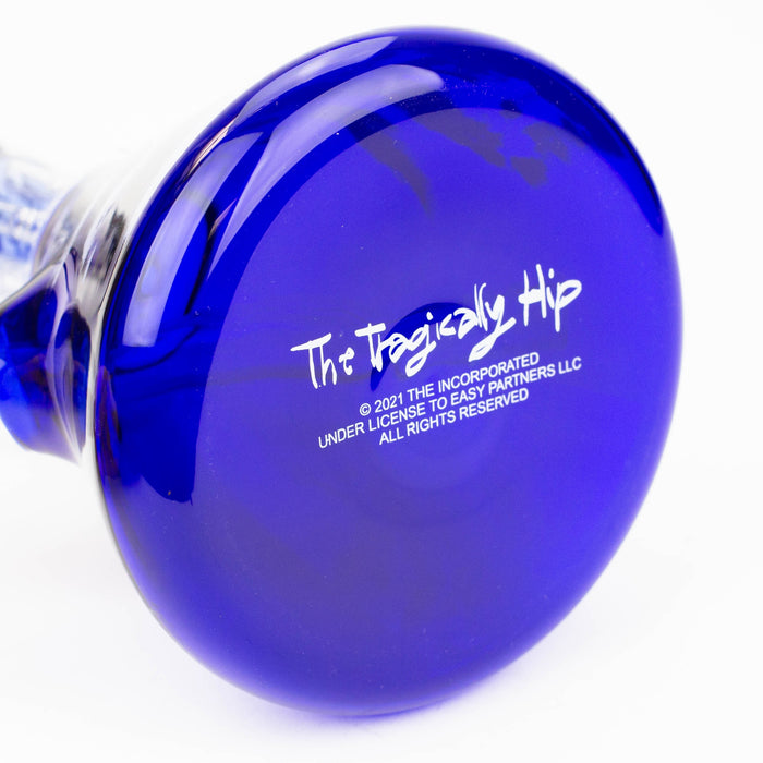 THE TRAGICALLY HIP-15.5" blue glass water pipe with single percolator by Infyniti Glass Bong ONE