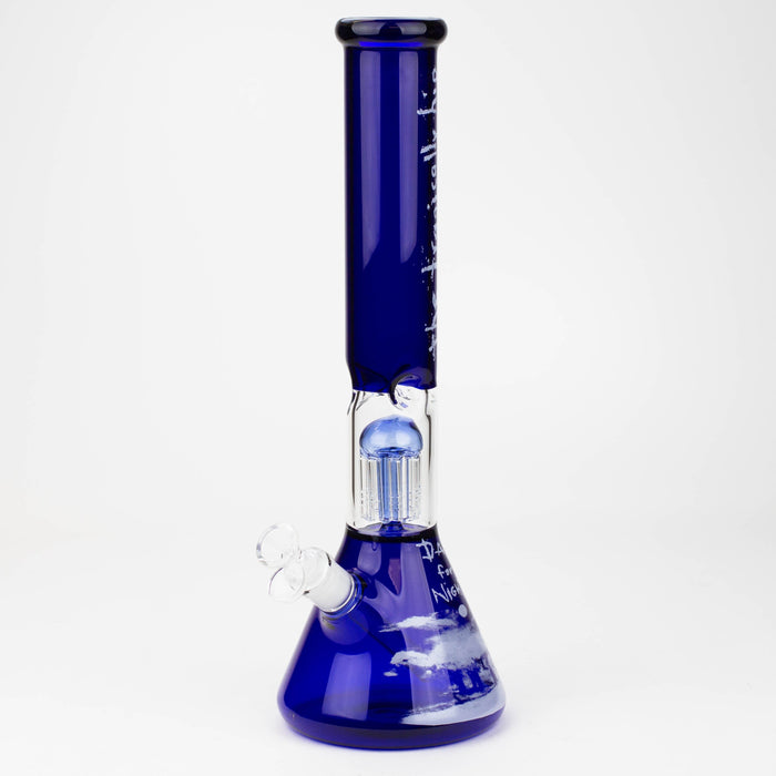 THE TRAGICALLY HIP-15.5" blue glass water pipe with single percolator by Infyniti Glass Bong ONE