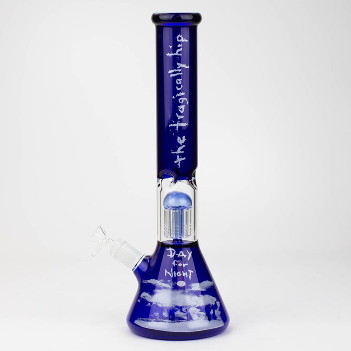 THE TRAGICALLY HIP-15.5" blue glass water pipe with single percolator by Infyniti Glass Bong ONE
