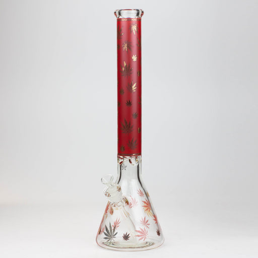 19.5" Gold leaf 9 mm glass water bong Beaker Bong ONE Red-A