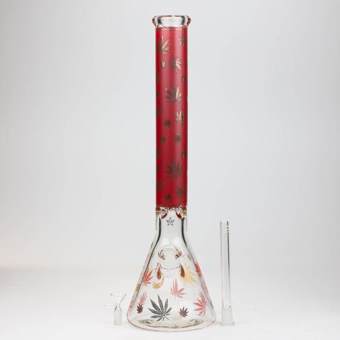 19.5" Gold leaf 9 mm glass water bong Beaker Bong ONE