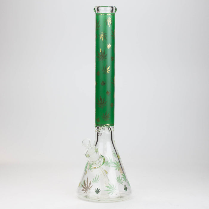 19.5" Gold leaf 9 mm glass water bong Beaker Bong ONE Green-C