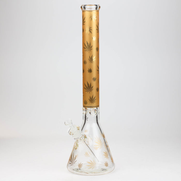 19.5" Gold leaf 9 mm glass water bong Beaker Bong ONE Gold-D