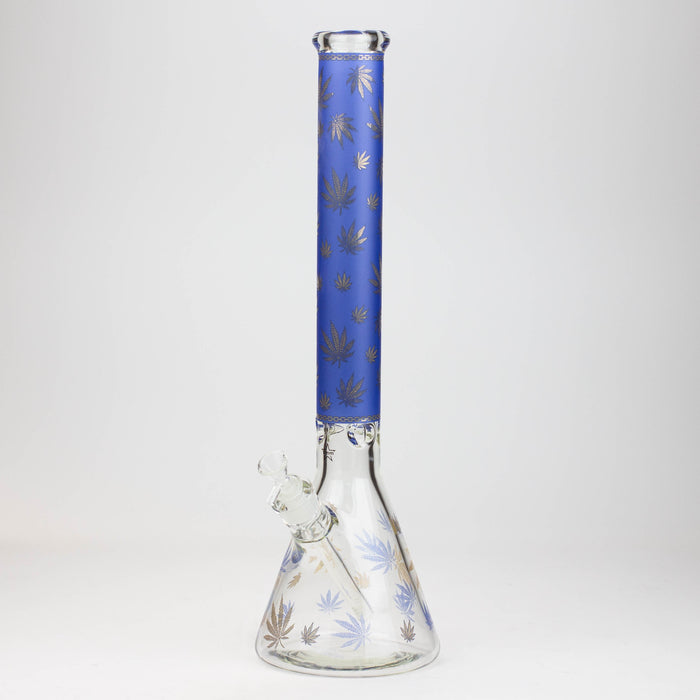 19.5" Gold leaf 9 mm glass water bong Beaker Bong ONE Blue-F