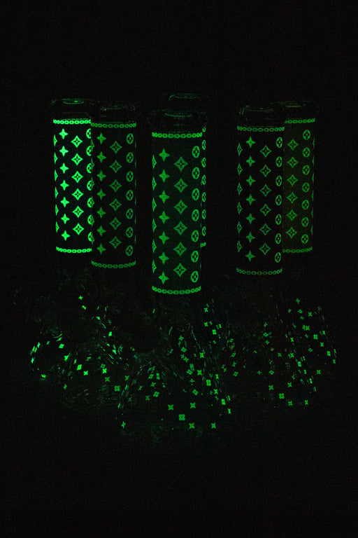 14" Luxury Patten Glow in the dark 7 mm glass bong [A24] Glass Bong Canadian Distributor