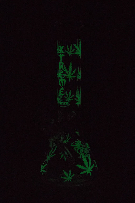 14" XTREME Glass / 7 mm / Leaf Electroplated Glass beaker Bong Glass Bong Canadian Distributor