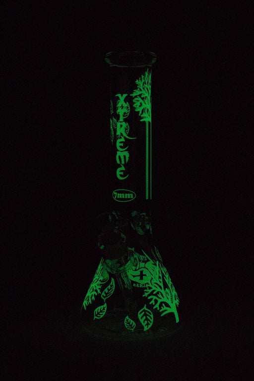 14" XTREME Glass / 7 mm / Tree of life Electroplated Glass beaker Bong Glass Bong Canadian Distributor