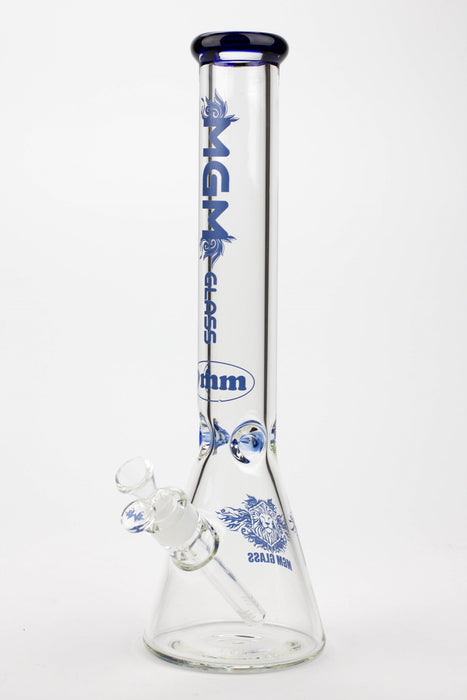 16" MGM glass / 9 mm / beaker glass water bong-Color-Blue - One Wholesale