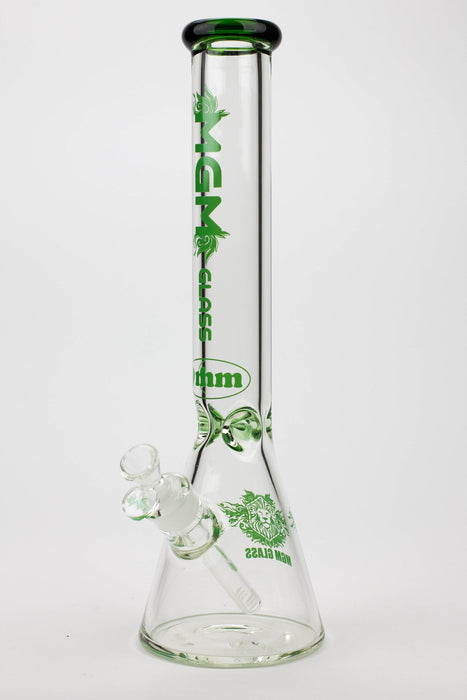 16" MGM glass / 9 mm / beaker glass water bong-Color-Green - One Wholesale