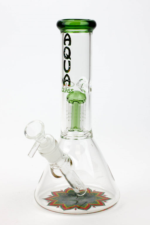 9" AQUA Single tree arms percolator glass water bong Glass Bong Canadian Distributor Green