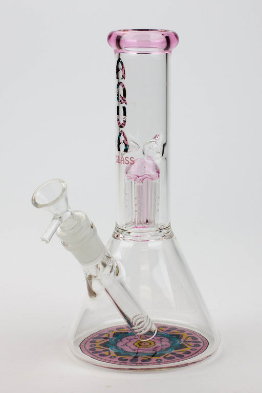 9" AQUA Single tree arms percolator glass water bong Glass Bong Canadian Distributor Pink
