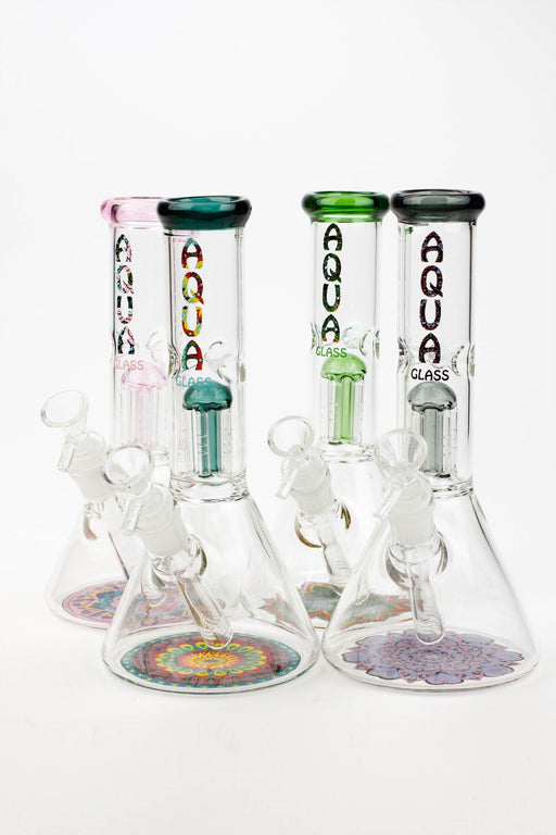 9" AQUA Single tree arms percolator glass water bong Glass Bong Canadian Distributor