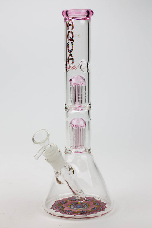 11.5" AQUA Dual tree arms percolator glass water bong Glass Bong Canadian Distributor Pink
