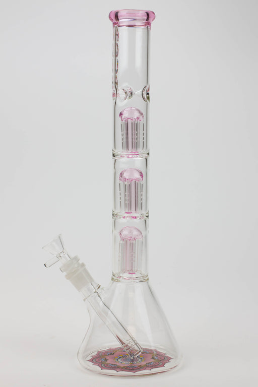 13.5" AQUA 5mm Triple tree arms percolator glass water bong Glass Bong Canadian Distributor
