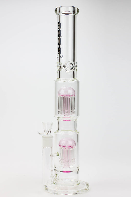 18.5" AQUA Glass Dual Tree arm / 7mm /glass water bong Glass Bong Canadian Distributor Pink