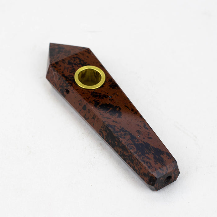 Acid Secs - Crystal Stone Smoking Pipe with choke hole Quartz · Stone Pipe Acid Secs Productions Inc. Mahogany Obsidian