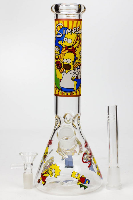10" SS-Cartoon Graphic glass water bong- - One Wholesale