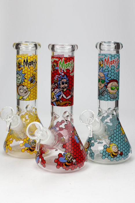 8" NM glass water bong-Bee- - One Wholesale