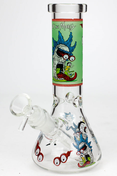 8" NM glass water bong-Glow in the dark-Graphic C - One Wholesale