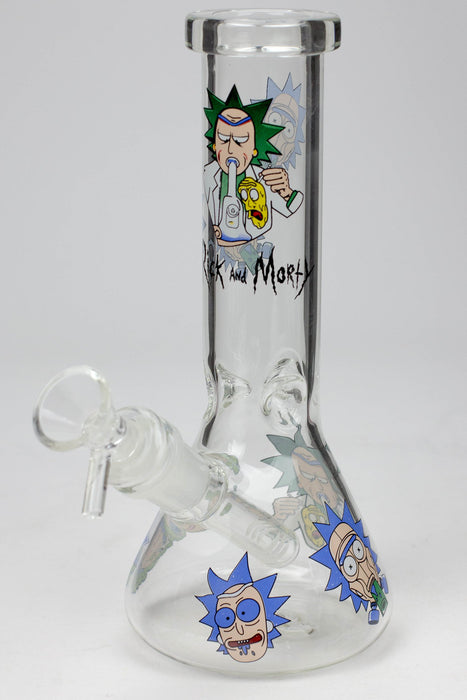 8" NM glass water bong-CL-Graphic B - One Wholesale