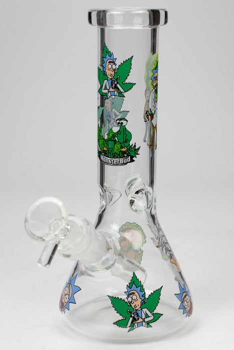 8" NM glass water bong-CL-Graphic D - One Wholesale