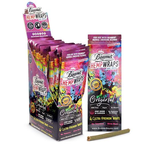 Beamer Original Size Vegan Hemp Wraps box - 25 packs Leaf Wrap ONE
