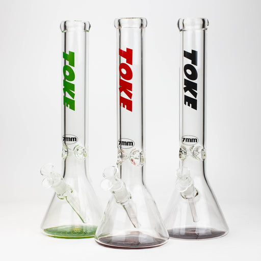 16" TOKE 7 mm glass water beaker bong Glass Bong Northern Aurora Trading Ltd