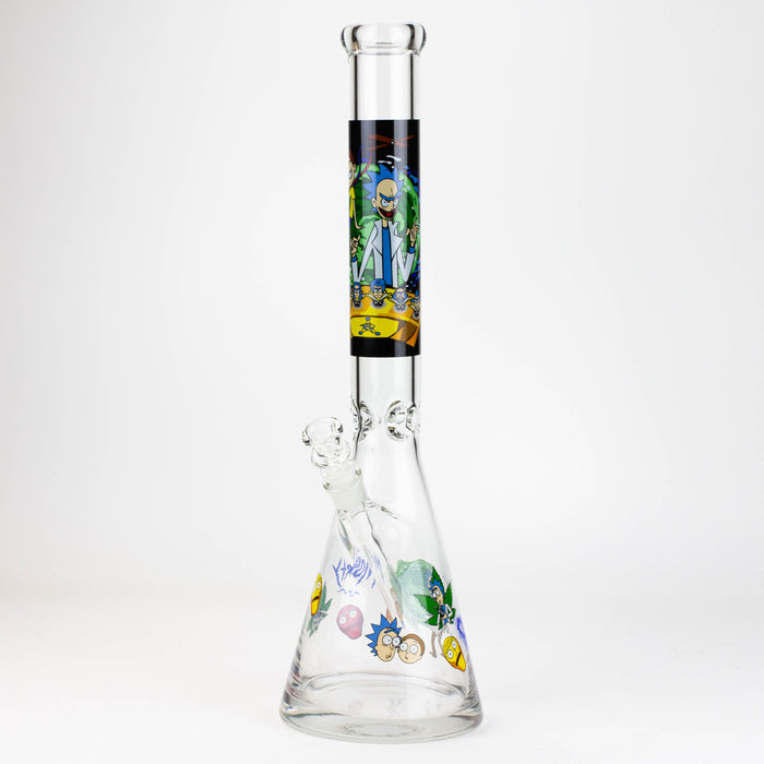 20" RM decal 7 mm glass water bong-Graphic C - One Wholesale