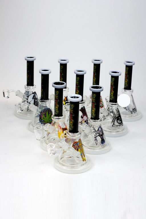 8" Small Rig with Decal and Banger Glass Rig Northern Aurora Trading Ltd