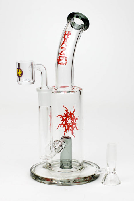 8" HAZE 2-in-1 shower head diffuser Bent Neck Dab Rig[HZ024] Glass Rig Canadian Distributor Smoke