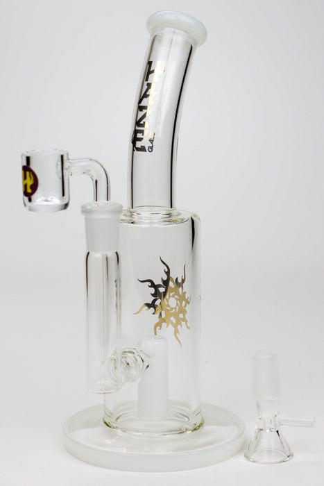 8" HAZE 2-in-1 shower head diffuser Bent Neck Dab Rig[HZ024] Glass Rig Canadian Distributor White