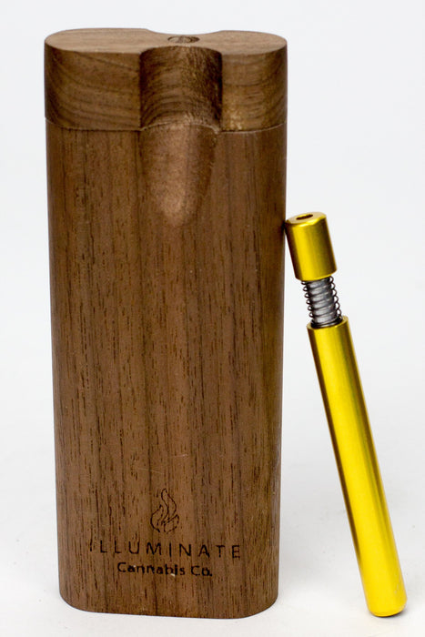 Walnut Dugout with Anodized Spring One hitter-Yellow - One Wholesale