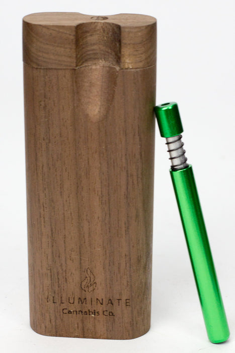 Walnut Dugout with Anodized Spring One hitter-Green - One Wholesale